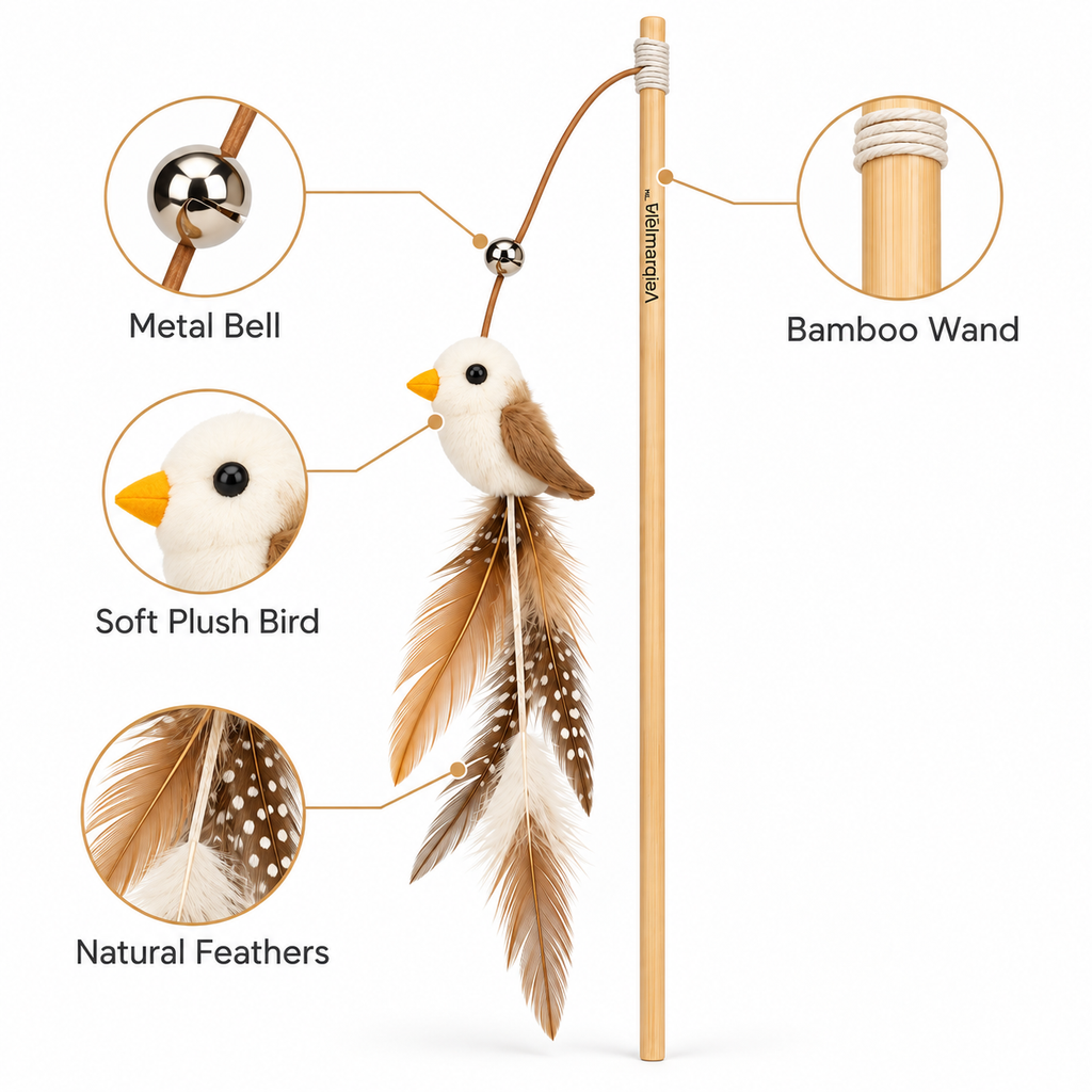 Velmarqis™ Feather Finch Teaser Wand