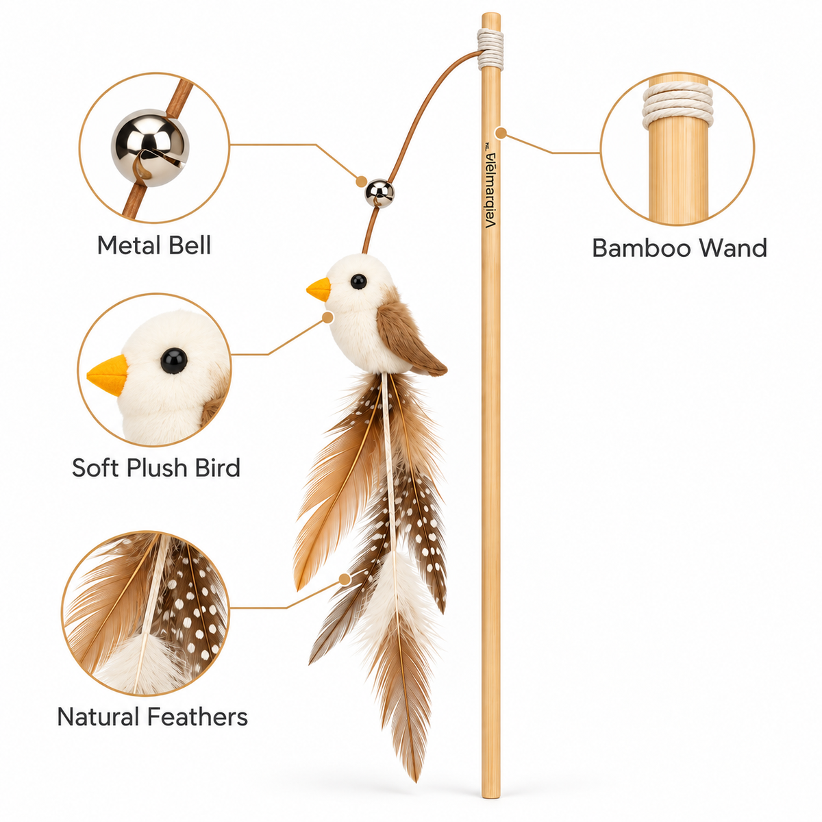 Velmarqis™ Feather Finch Teaser Wand