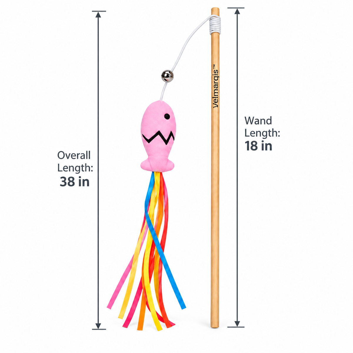 Velmarqis™ Rainbow Fish Ribbon Wand