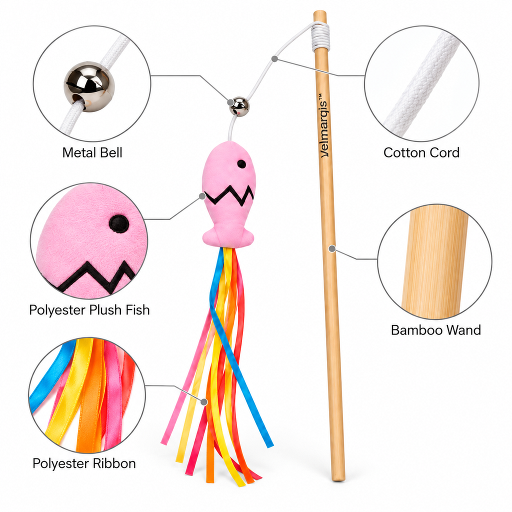 Velmarqis™ Rainbow Fish Ribbon Wand