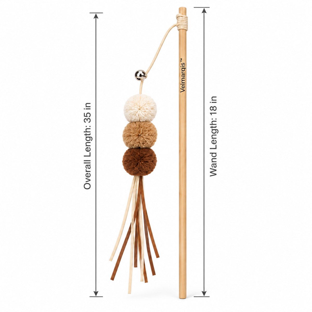 Velmarqis™ Earthtone Pom Teaser Wand