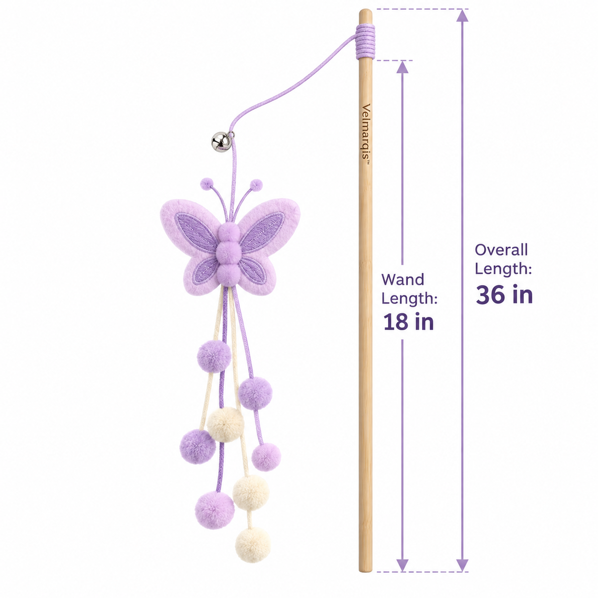 Velmarqis™ Lavender Butterfly Teaser Wand