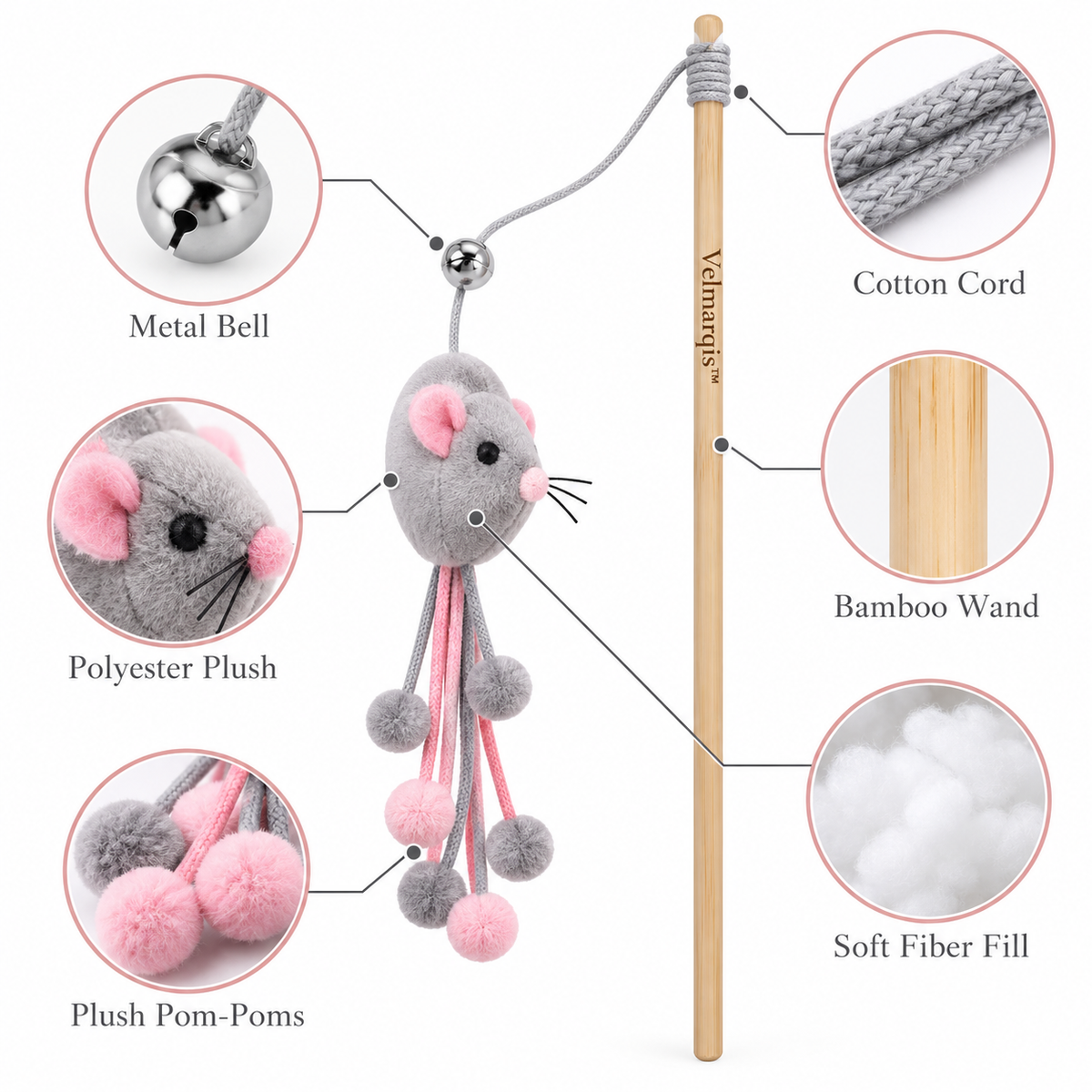 Velmarqis™ Whisker Mouse Teaser Wand