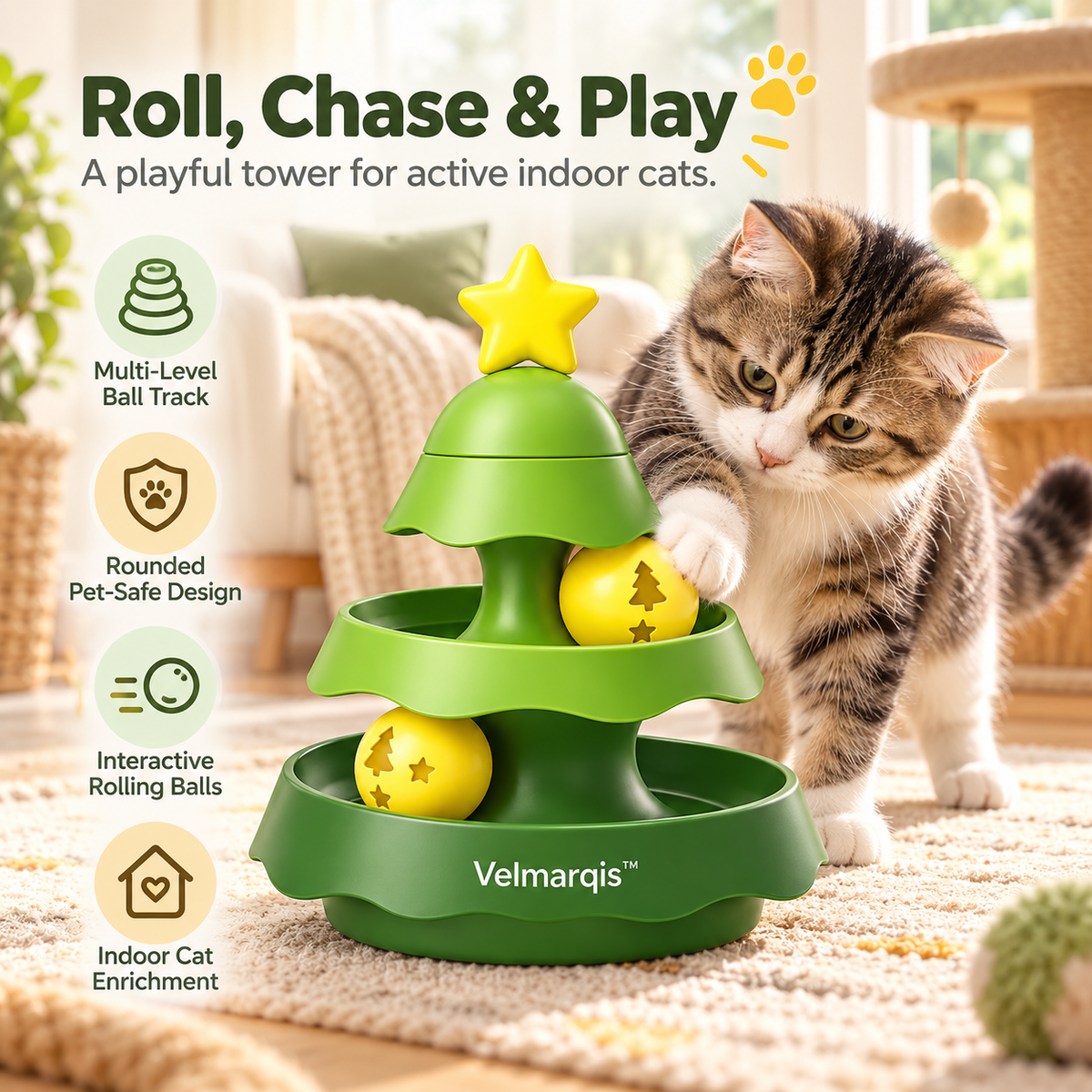 Velmarqis™ Forest Star Ball Track Tower