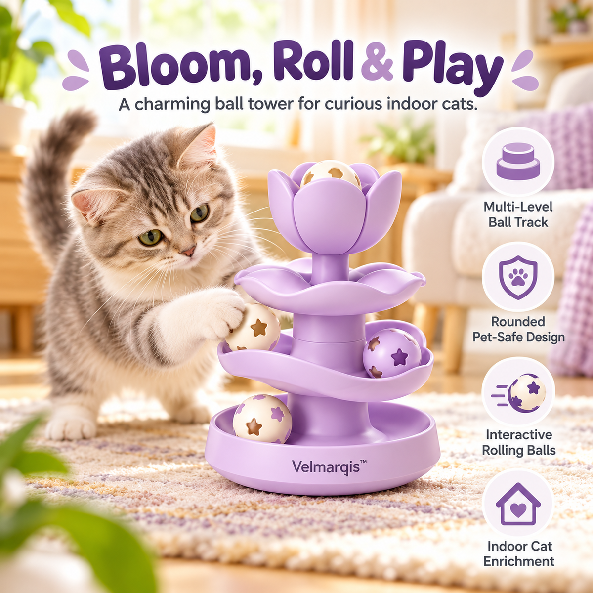 Velmarqis™ Lavender Bloom Ball Tower