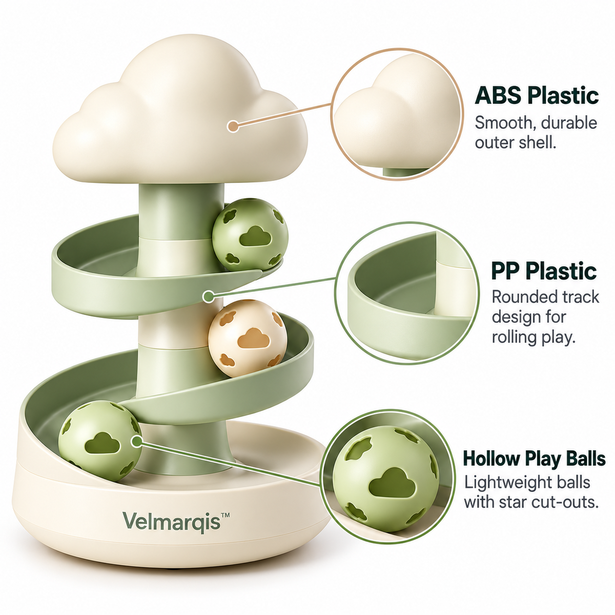 Velmarqis™ Cloudway Spiral Ball Tower